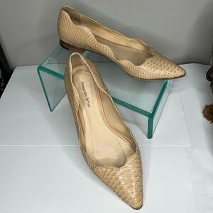 Alexandre Birman Sz 39 Python Beige Nude Flats Shoes